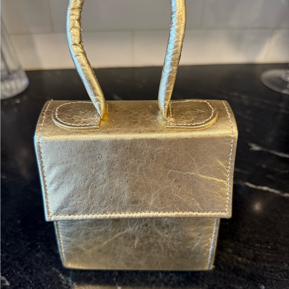 Gold Mini Bags with Structured Box Design